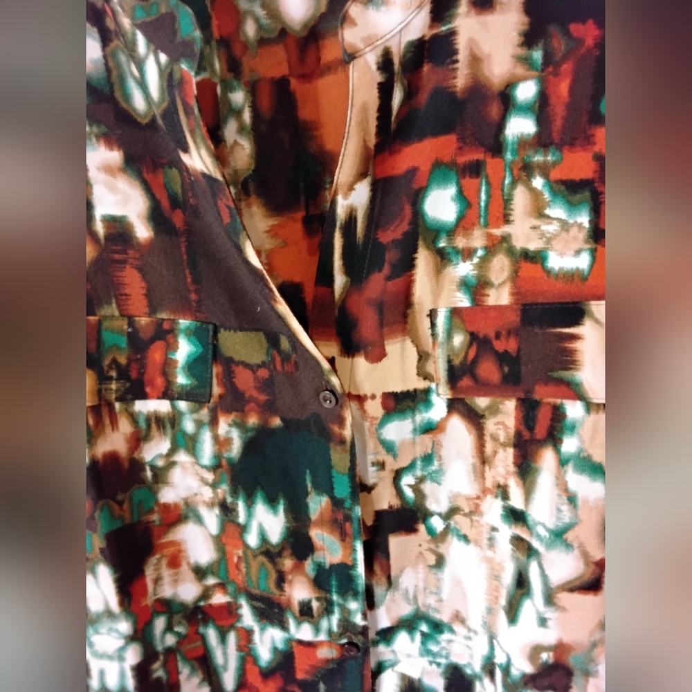 Calvin Klein Collection Multicolor Abstract Blouse - Picture 3 of 10